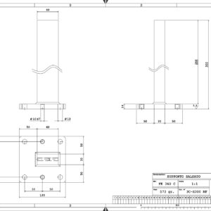 .SUPP300SF - SUPPORTO FERRO SALDATO H-300 SENZA FORI