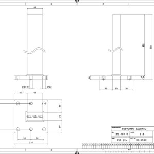 .SUPP500SF - SUPPORTO FERRO SALDATO H-500 SENZA FORI
