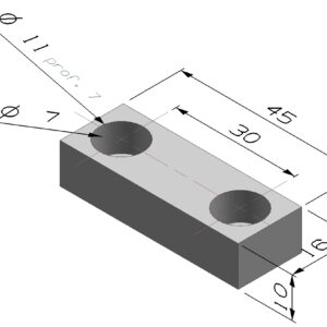 T2F451610 - TASSELLO DI ARRESTO 2 FORI CON LAMATURA