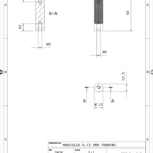 MAN1245 - MANIGLIA GODRON INOX D.12 M4-M5
