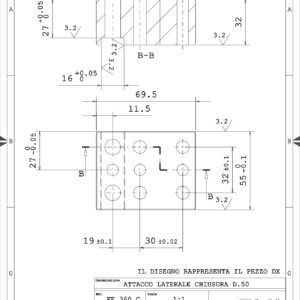 ATT69.55532DX - ATTACCO CHIUSURA L. 69.5 FRES DX
