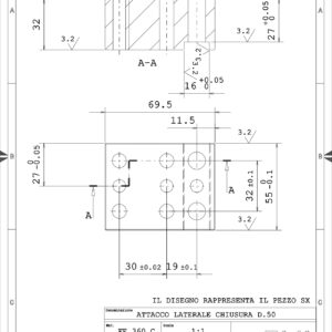 ATT69.55532SX - ATTACCO CHIUSURA L. 69.5 FRES SX