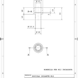BCM12 - BOCCOLA ISOLANTE M12 CON RONDELLA