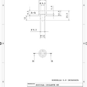 BCM8 - BOCCOLA ISOLANTE M8 CON RONDELLA