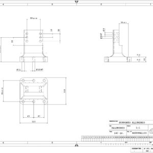 SUPPAL100 - SUPPORTO ALLUMINIO  H-100