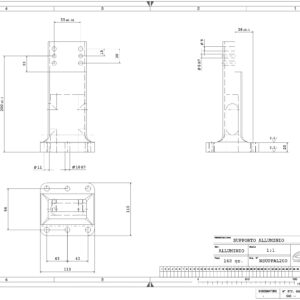 SUPPAL200 - SUPPORTO ALLUMINIO  H-200