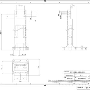 SUPPAL350 - SUPPORTO ALLUMINIO  H-350
