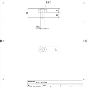 TR20M10 - TASSELLO DI ARRESTO TESTA RAGGIATA M10