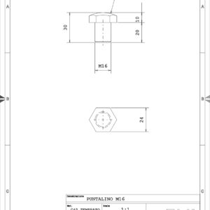 TR30M16 - TASSELLO DI ARRESTO TESTA RAGGIATA M16
