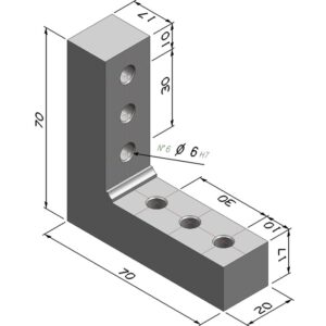.SQ707020178H7M8 - SQUAD. 70X70X20X17 FORI 8H7 M8